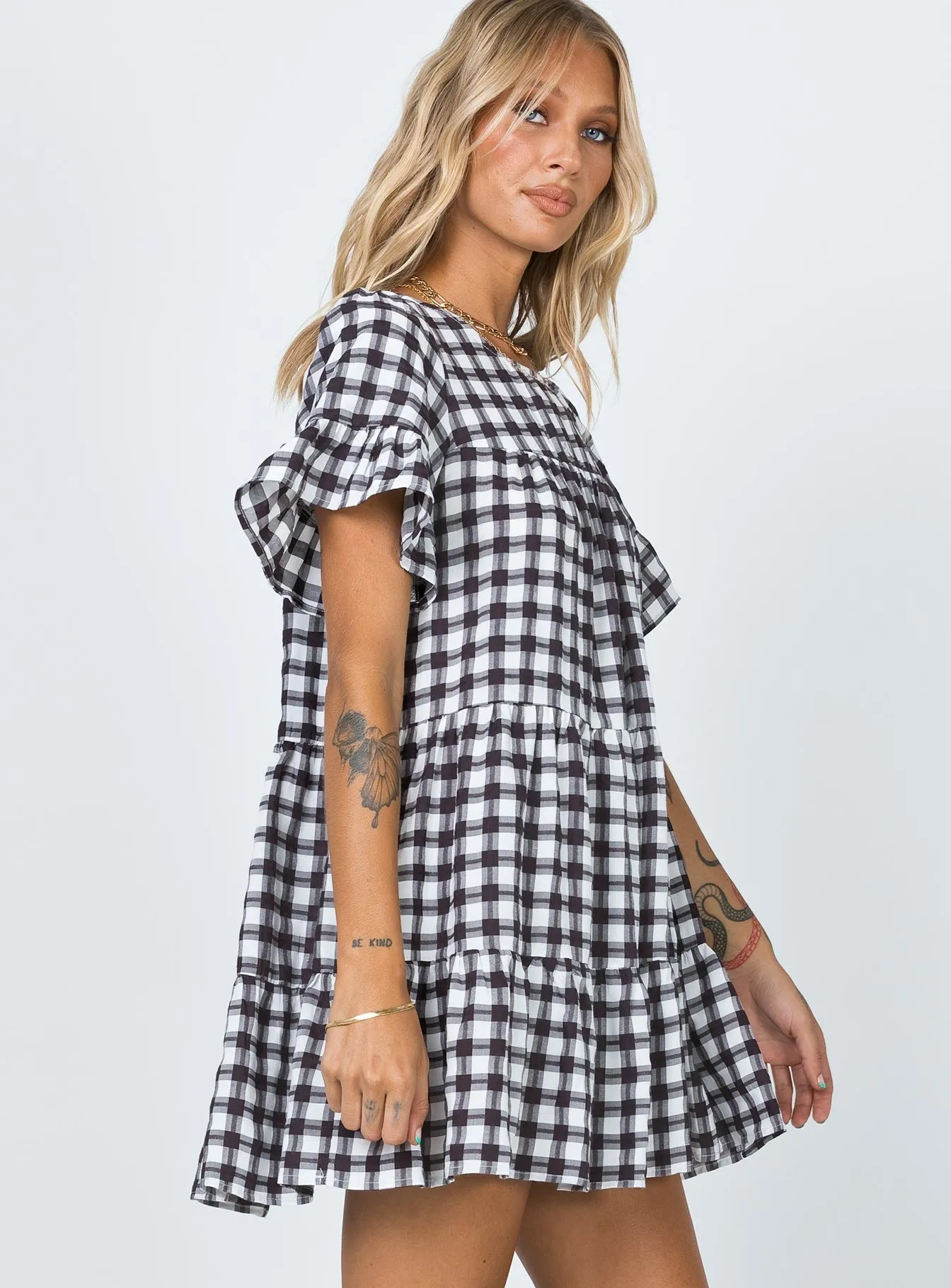 Miami Check Mini Dress Black understated look Smart Glide