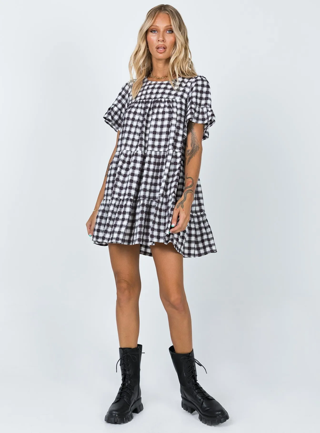 Miami Check Mini Dress Black Moment Light
