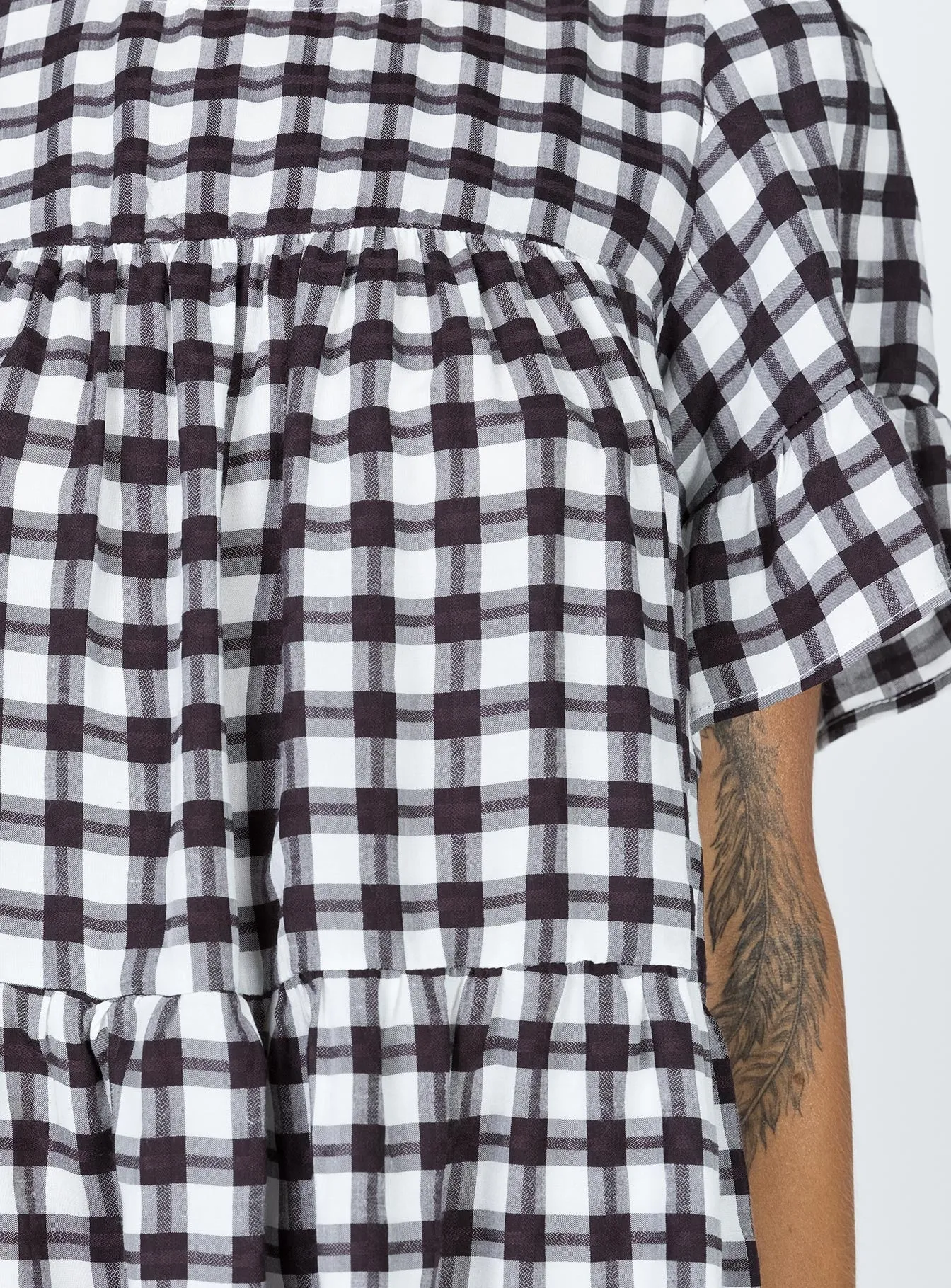 Miami Check Mini Dress Black DurableStitching Trendy Layering