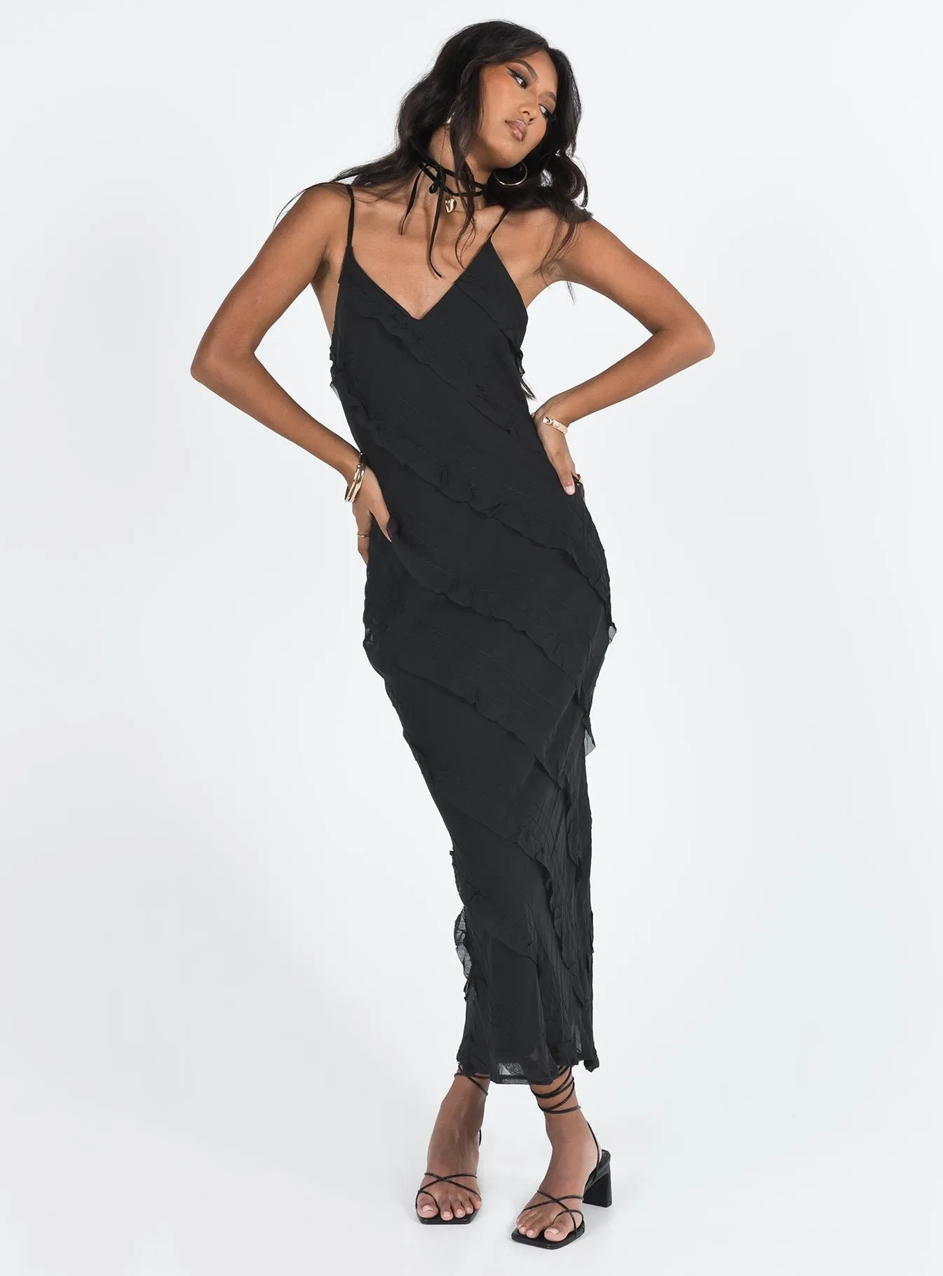Lars Maxi Dress Black Soft Waist