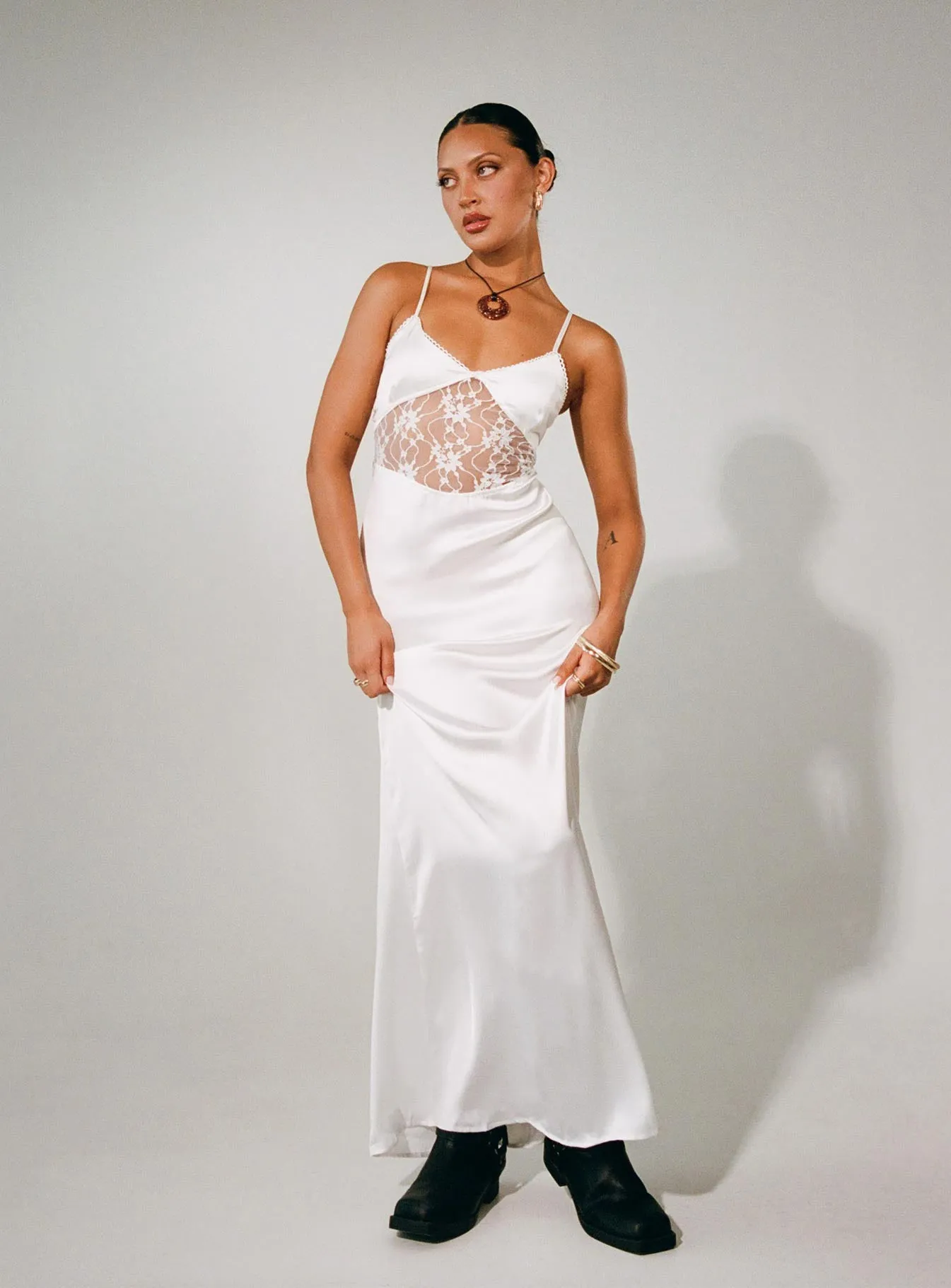 Snag-Resistant All Moments Roselle Maxi Dress White