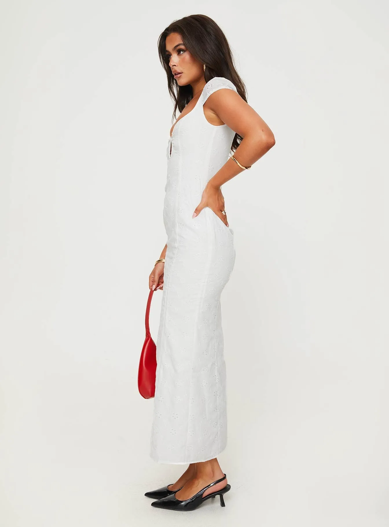 Simple Chic Weekend Casual Noelani Maxi Dress White