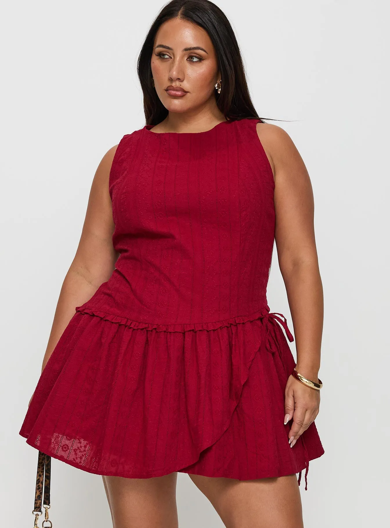 Timeless Cut Cosie Mini Dress Red Curve