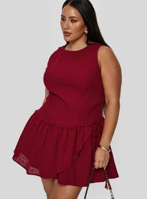 Cosie Mini Dress Red Curve Sleek and Simple Magic Day