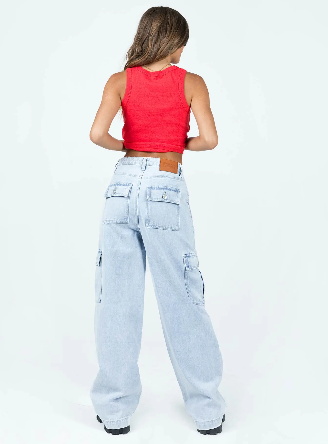 Game Core Marylou Cargo Jeans Light Wash Denim