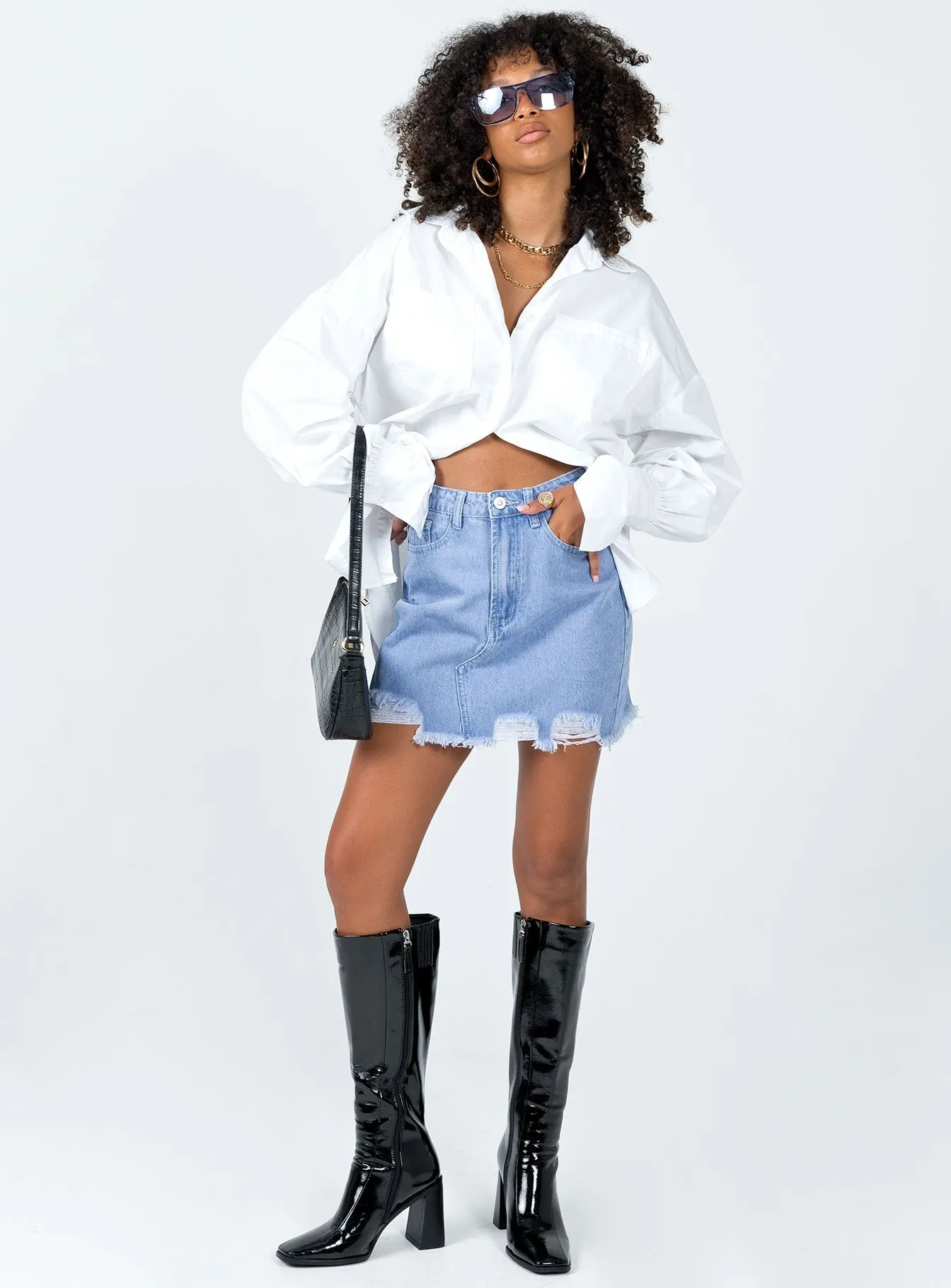 Anti Pilling Treatment Giannia Denim Mini Skirt