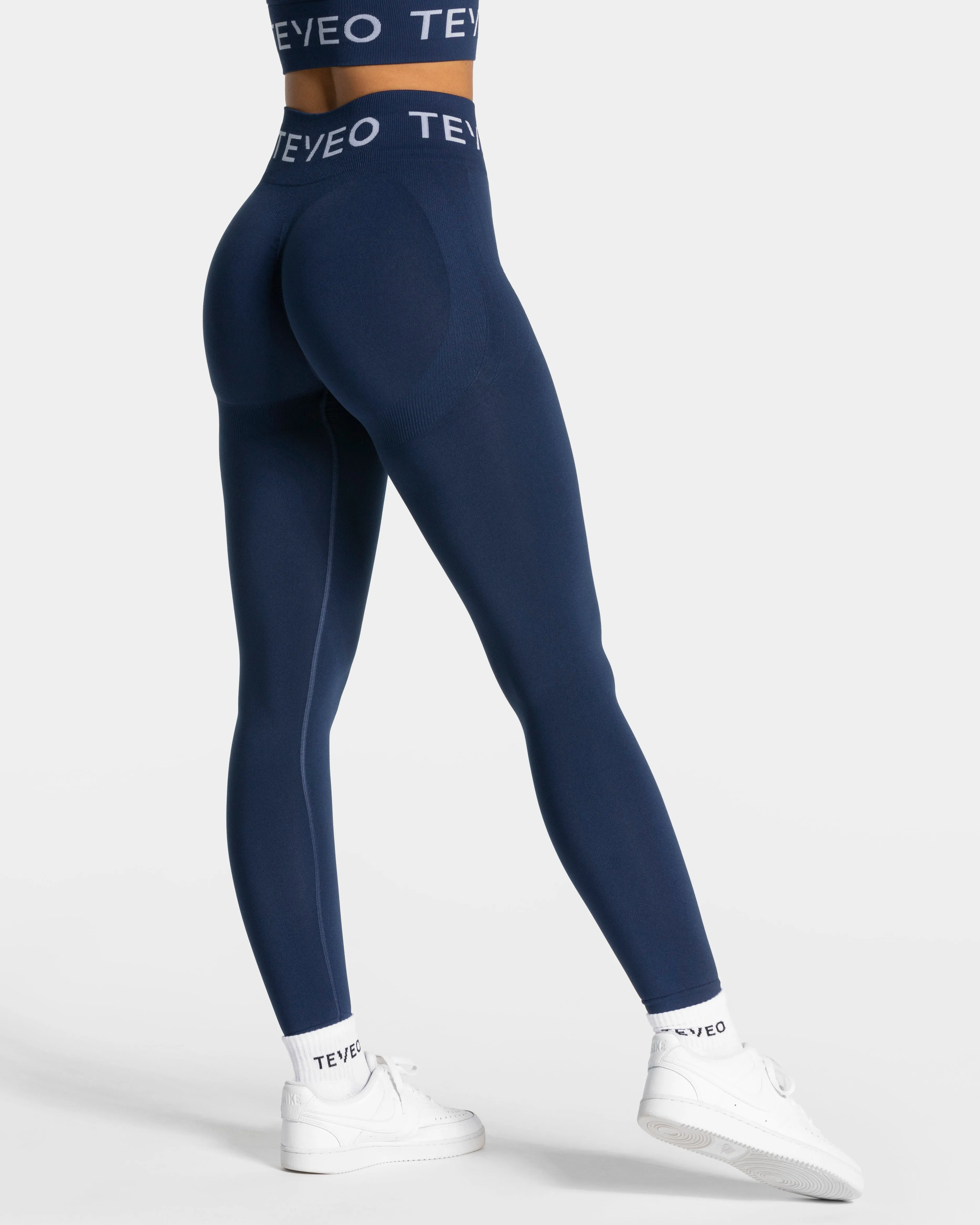 Smooth Waist Signature Covert Scrunch Leggings "Dunkelblau"