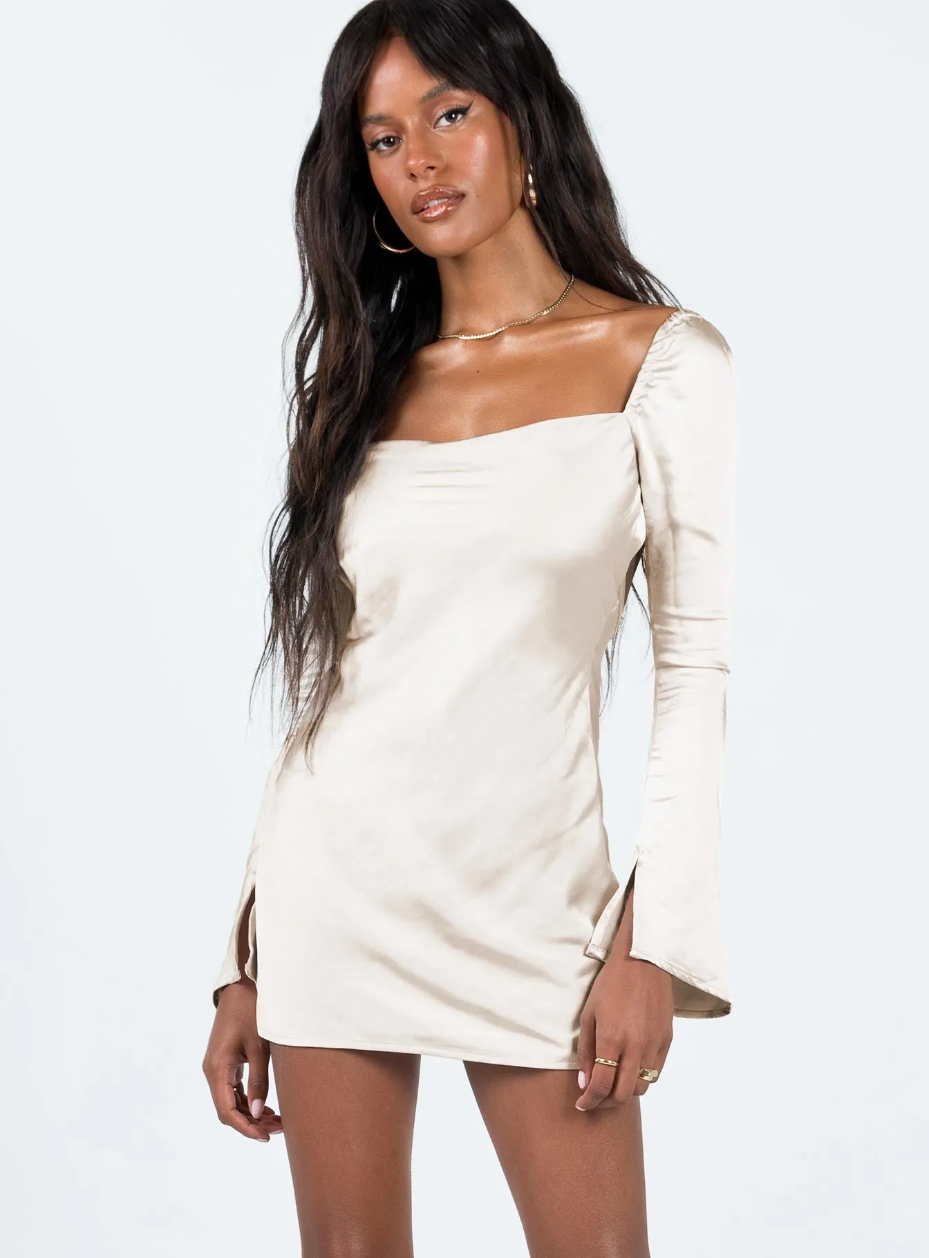 Wallum Long Sleeve Mini Dress Champagne Modern Finish