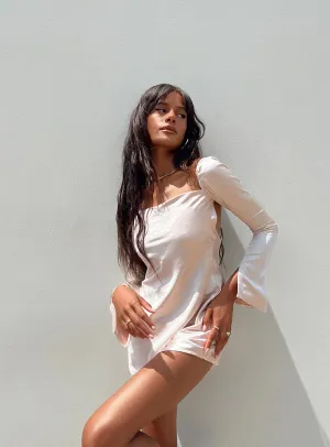 Baby-Shower FlexibleClosure Wallum Long Sleeve Mini Dress Champagne