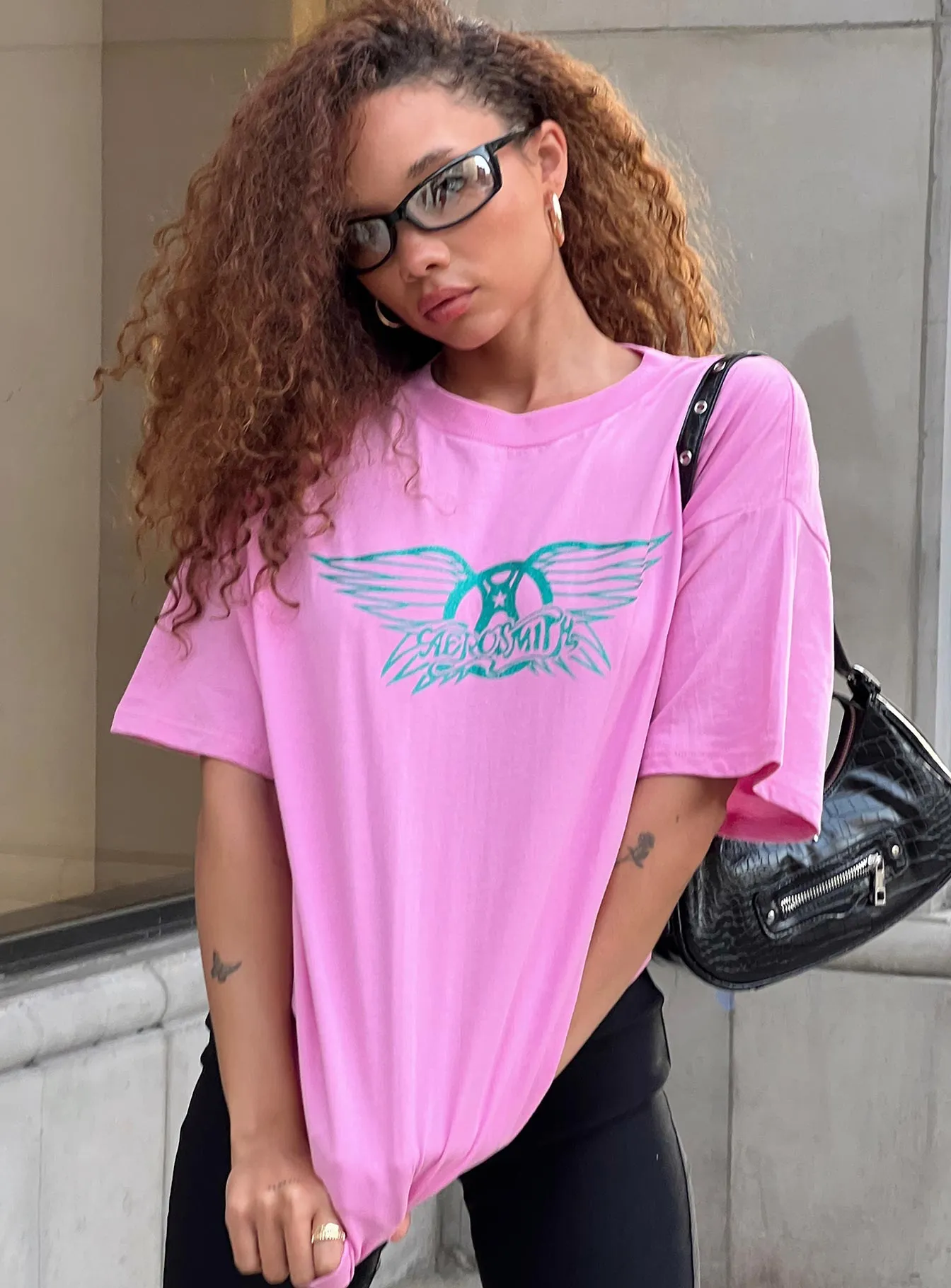 Aerosmith Oversized Tee Pink Outdoor Leisure Look Street Ready