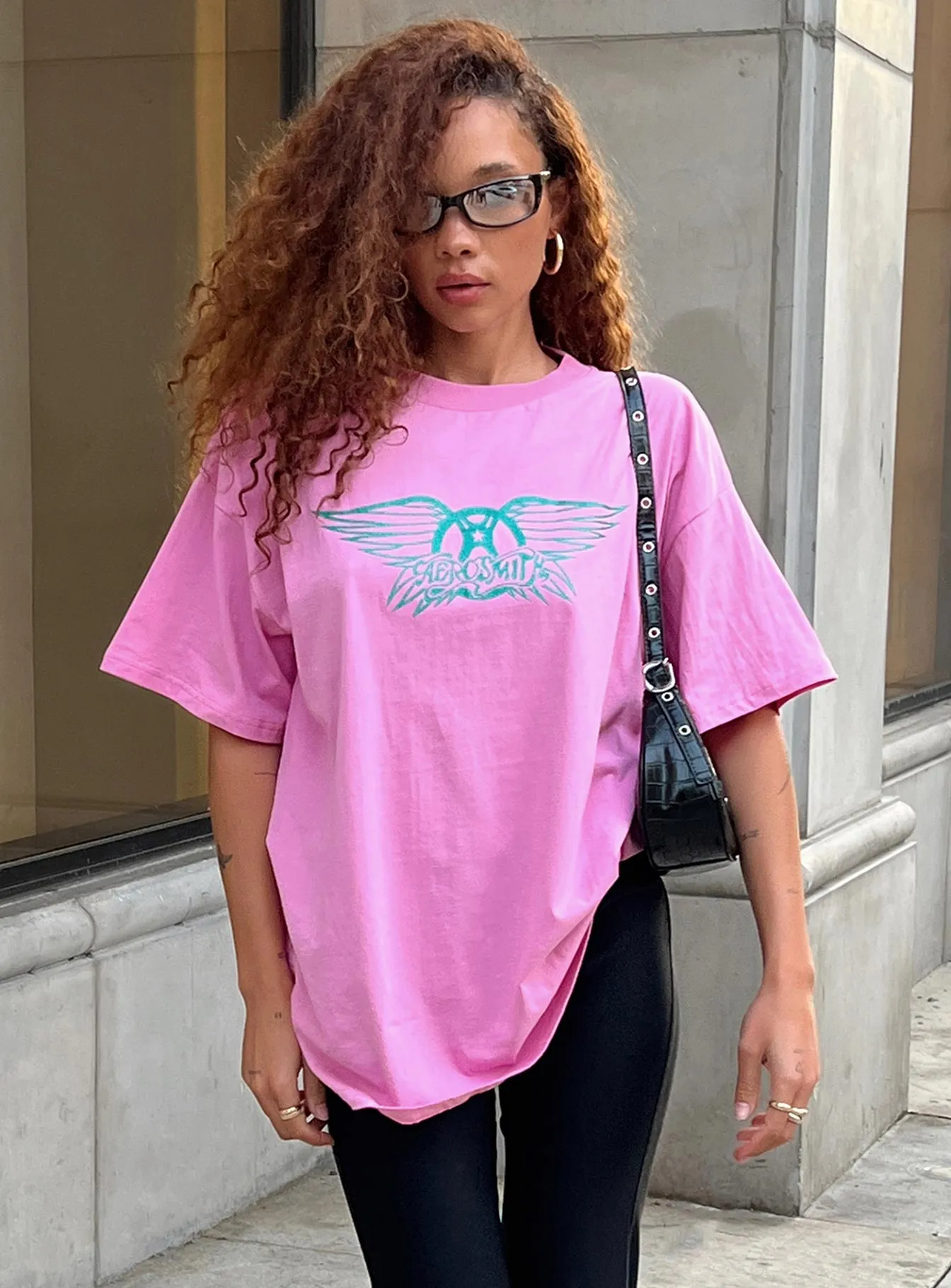 Aerosmith Oversized Tee Pink Eco-friendly