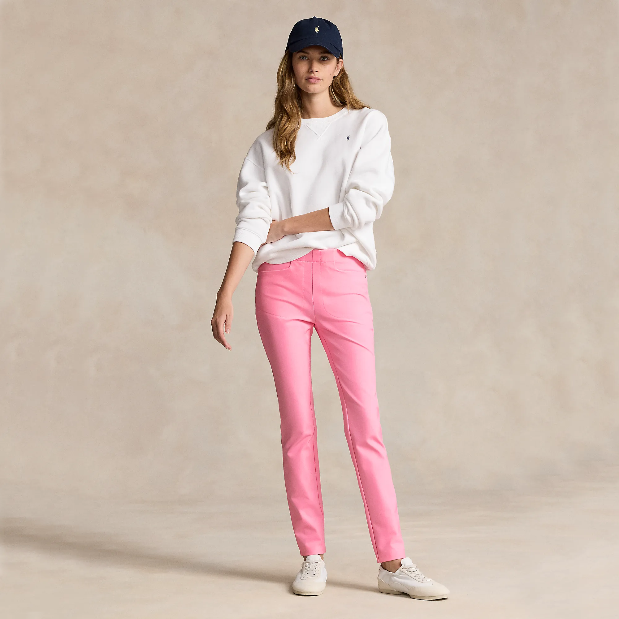 RLX Ralph Lauren Women's Eagle Golf Pants - Course Pink StretchMaterial tailored look