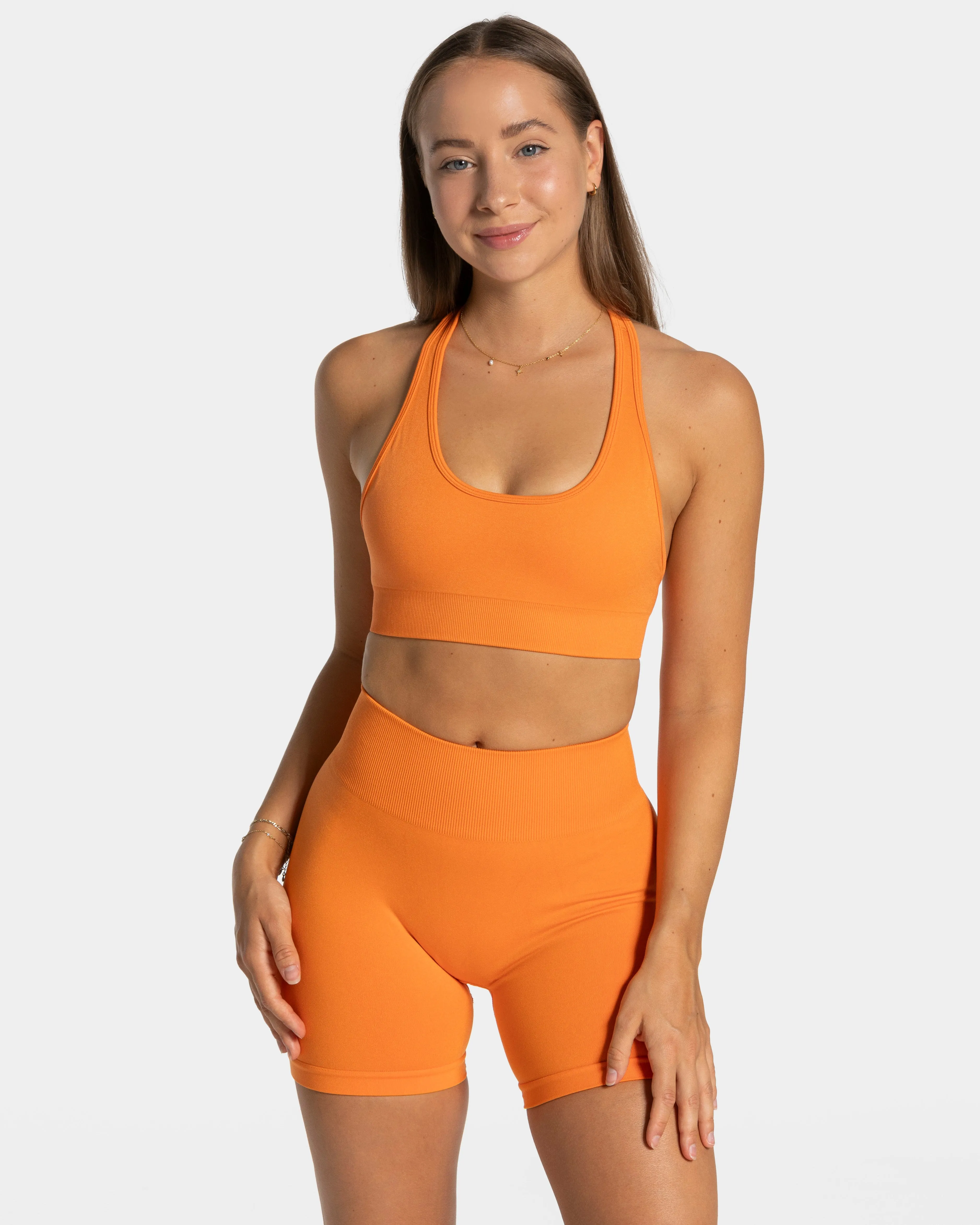 Gym members High neck seams Everyday Neckholder Bh "Orange"