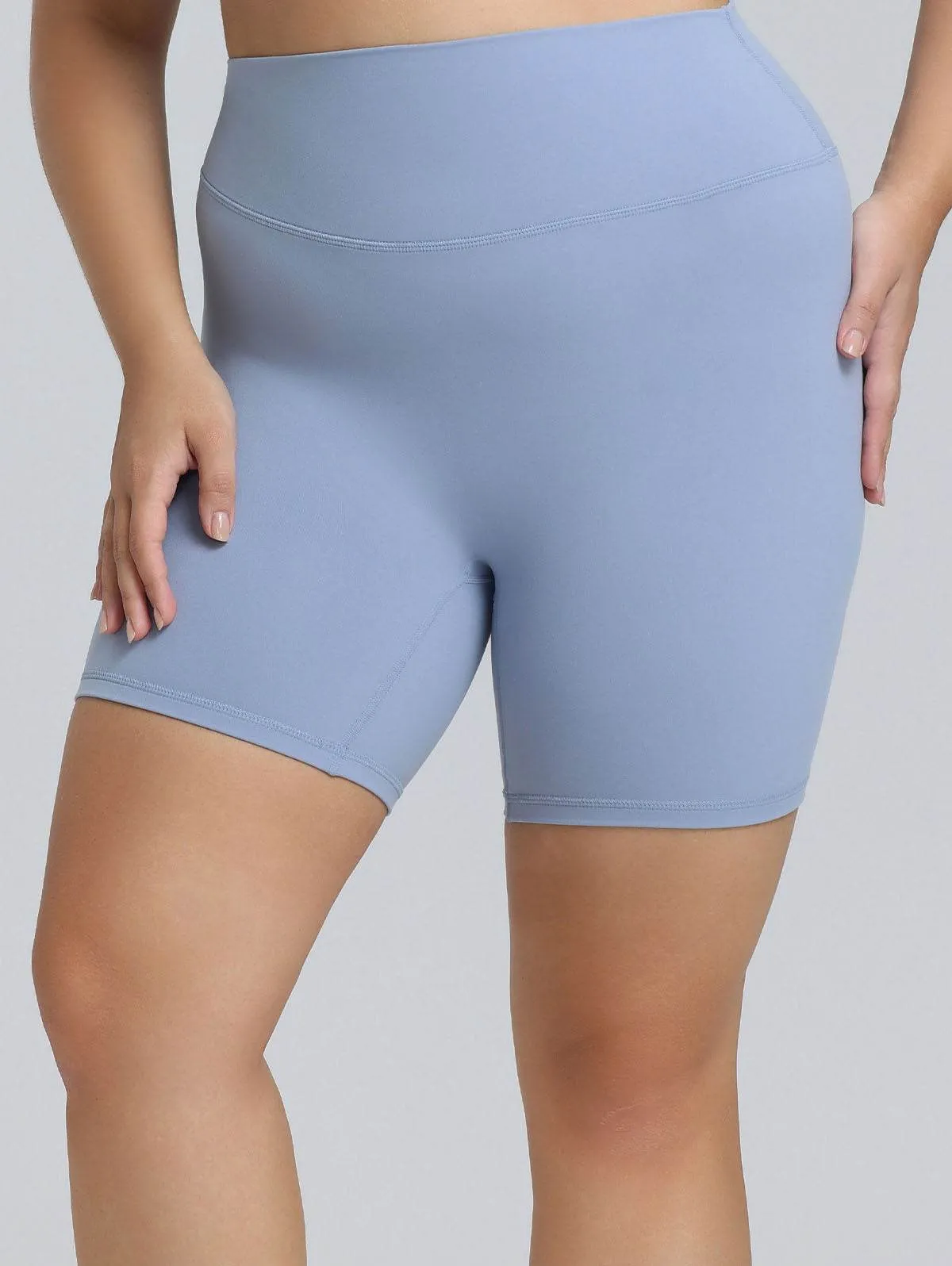 Cozy Knit Plus Size High Waist Yoga Shorts