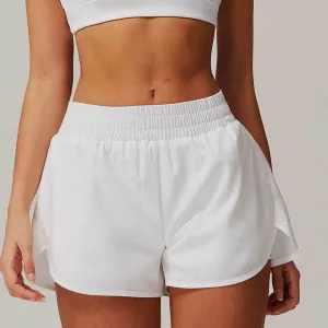 Pure Color High Waist Sports Short With Pockets Reflective details Fashionable Look