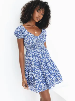 Wardrobe-Staple Natural Light Daniela Mini Dress Blue Floral