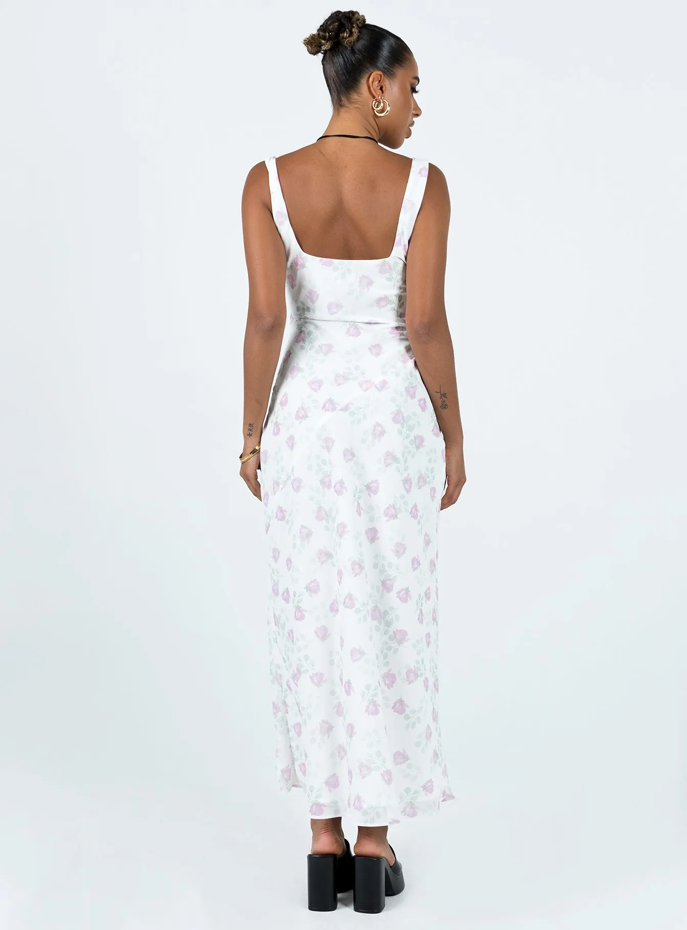 Travel-Style Chic Waist Asbyn Maxi Dress White Floral