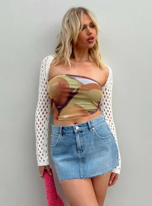 Fashion Detail Abrand 99 Low Skirt Jealousy Light Wash Denim