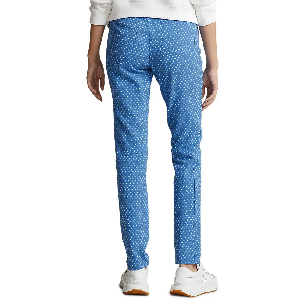 RLX Ralph Lauren Women's Printed Eagle Pants - Mini Floral Deco Blue Breathable Style Comfy Motion