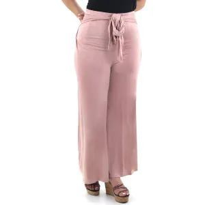 Women's Tie Waist Wide Leg Pant,Pink Comfy Shape TearResistantPanels