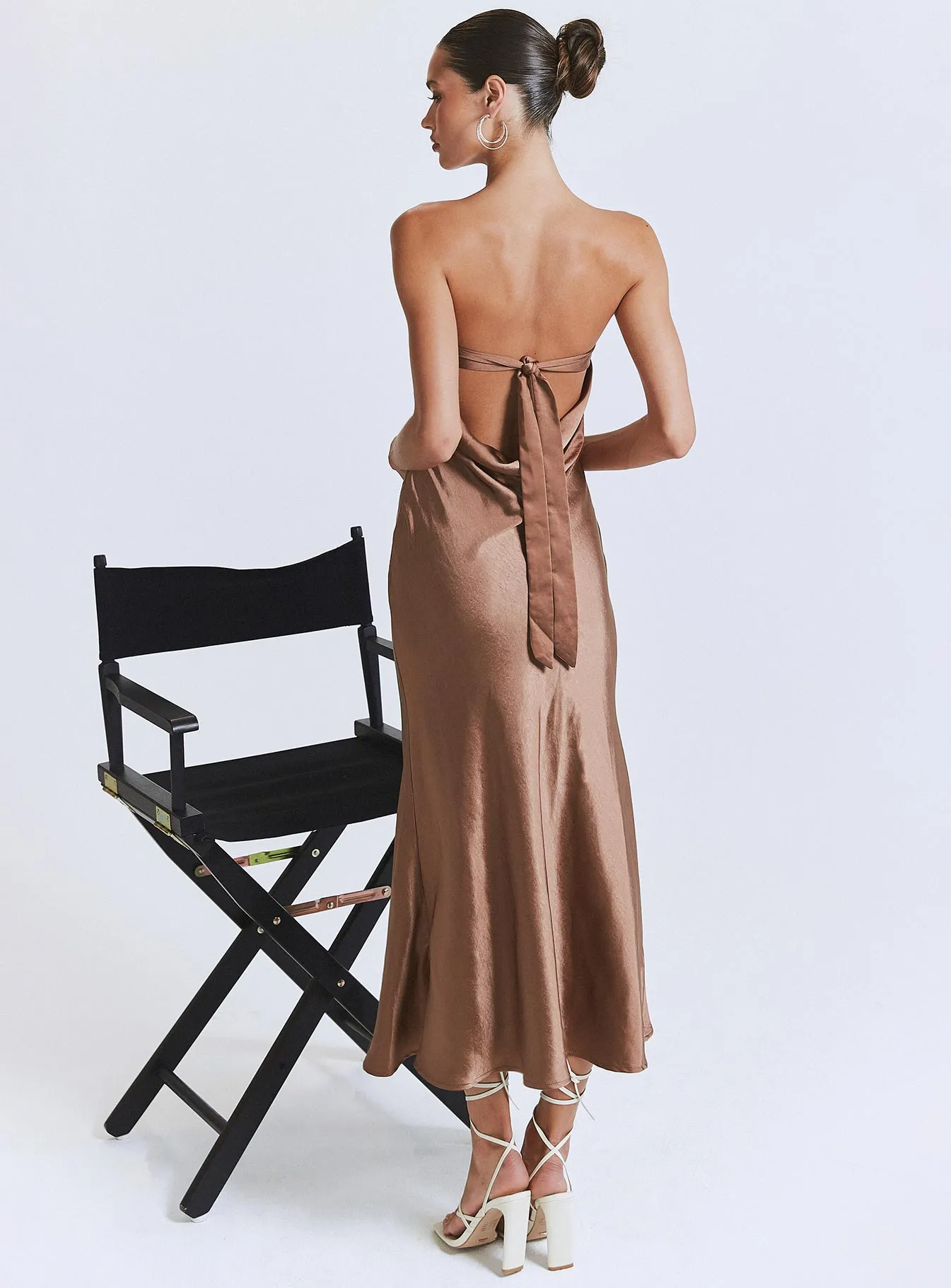 Haley Maxi Dress Brown Autumn Ready Matte Fabric