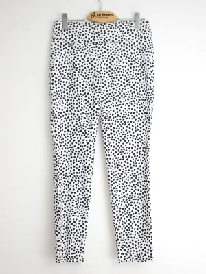 Women's All Over Printed Pant,White Urban Edge Fit Flex