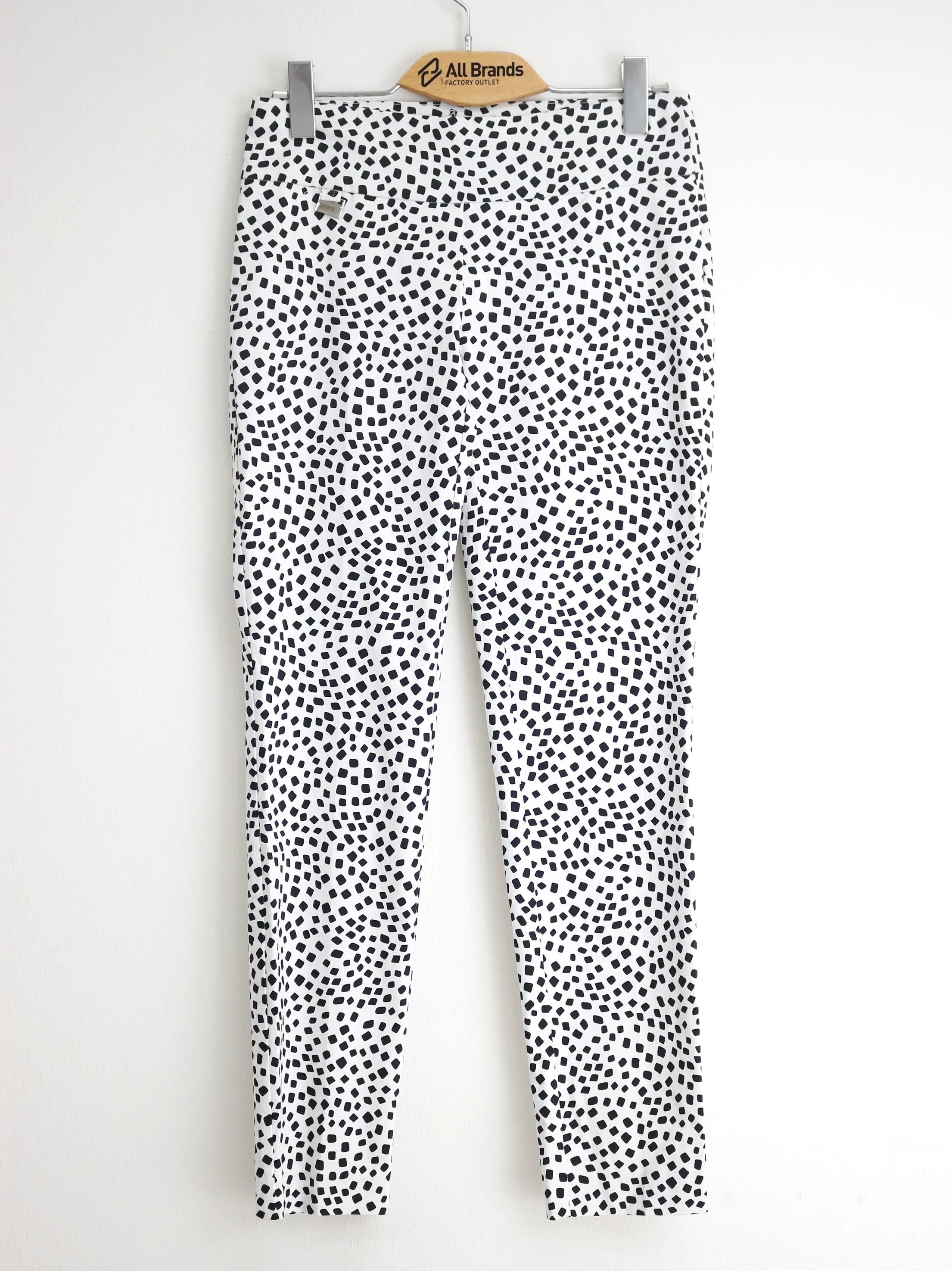 Women's All Over Printed Pant,White Urban Edge Fit Flex