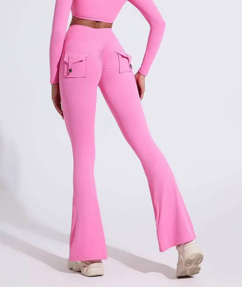 LowMaintenanceMaterial High Waist Yoga Flared Pant With Tooling Pocket