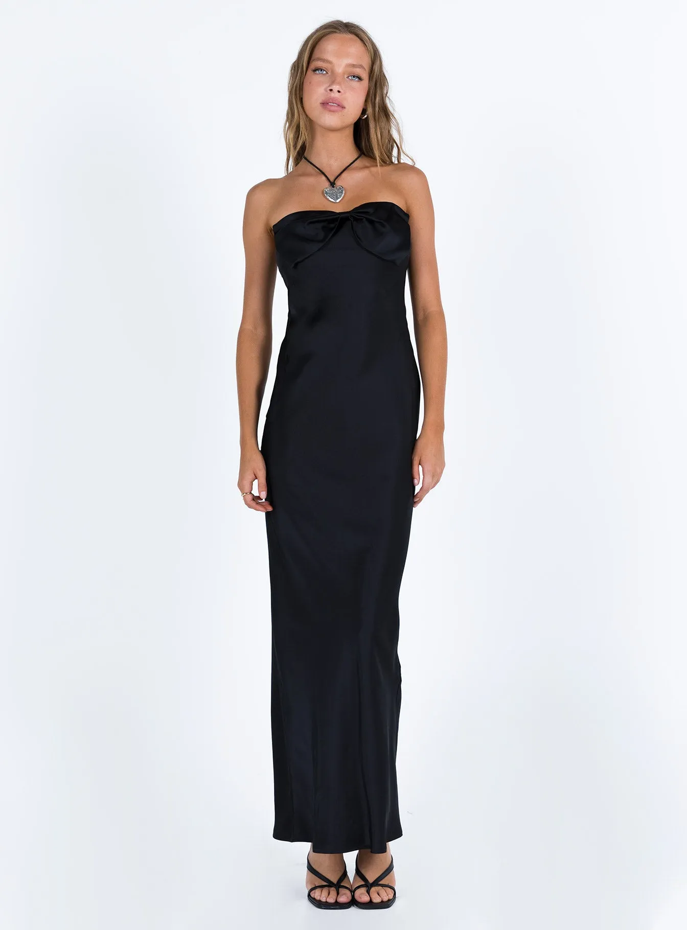 Kesy Bow Tie Maxi Dress Black Fresh Appeal