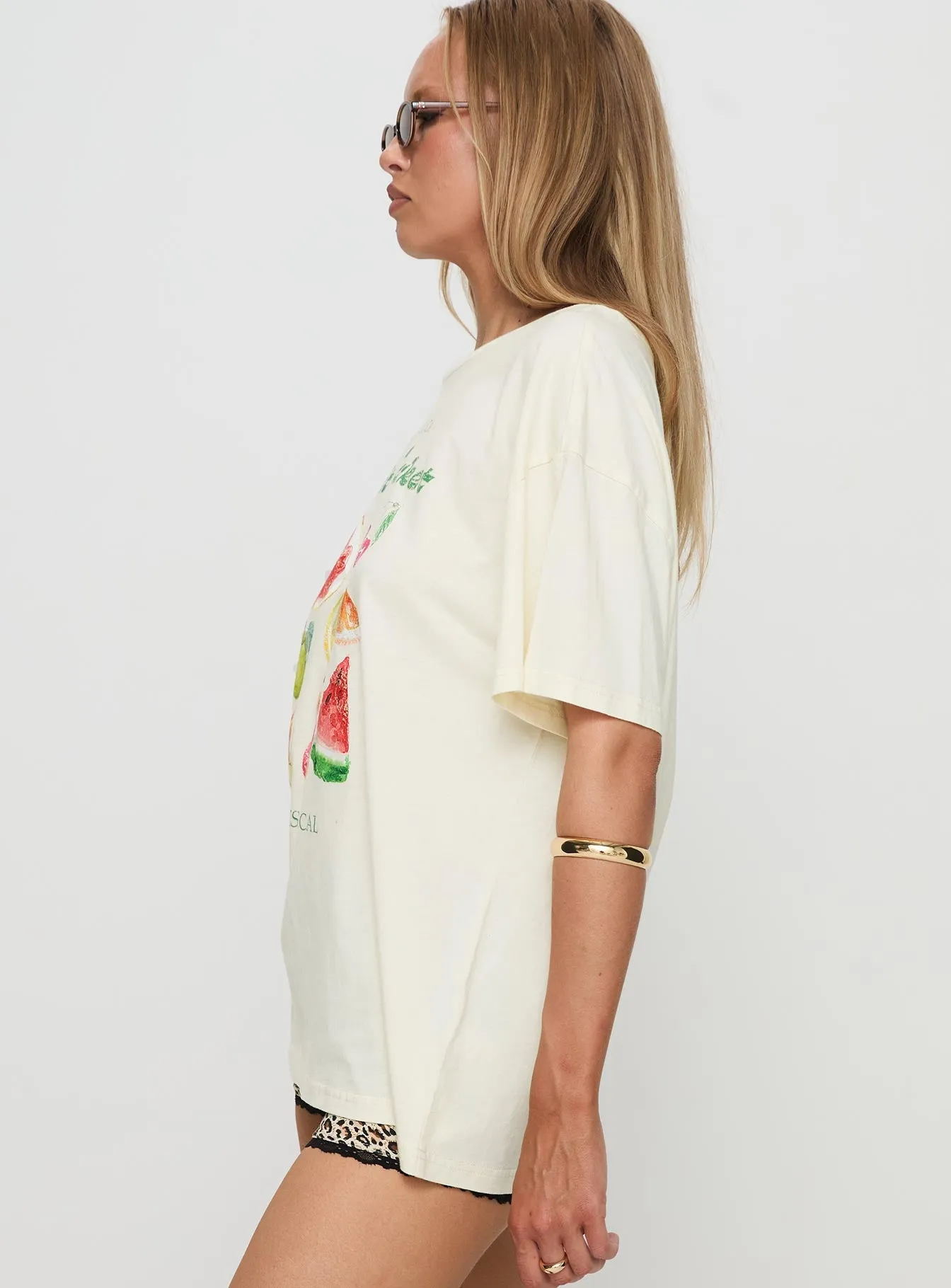 Fruit Market Oversized Tee White HighThreadCount