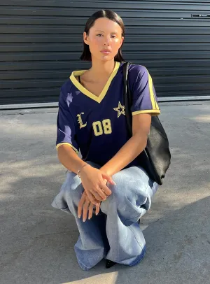 Spectate Tee Navy Sporty Comfort Fit Cozy Waist