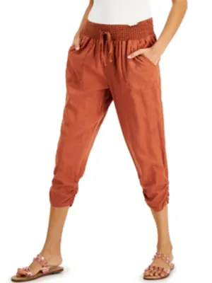 Women's Ruched-Hem Jogger Pants,Rust Zero Waste Manufacturing AntiSlipGrip