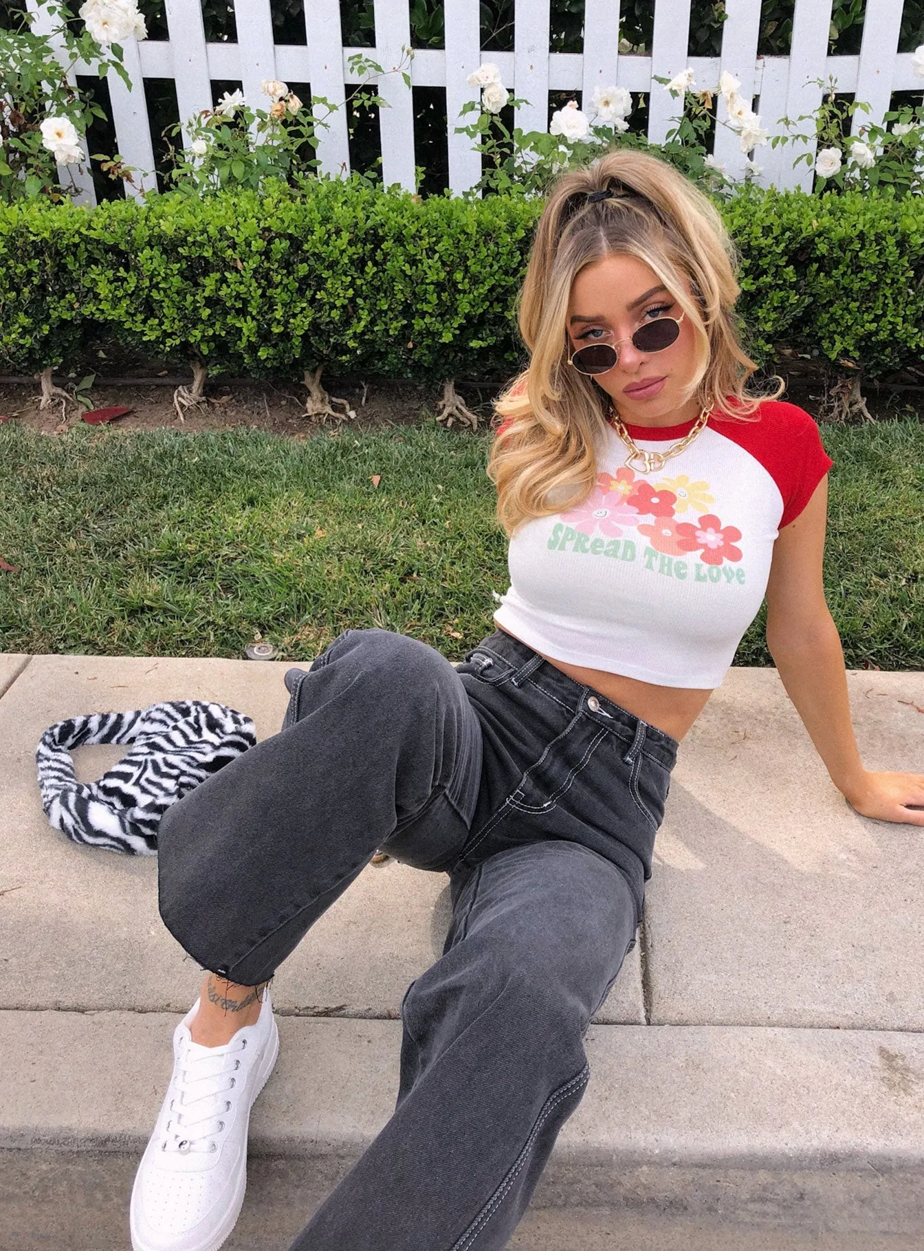 Spread The Love Graphic Top White Relaxed Movement