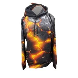 Warm Look Devon Sport Unisex 3D Black Thunder Graphic Pull-Over Hoodie