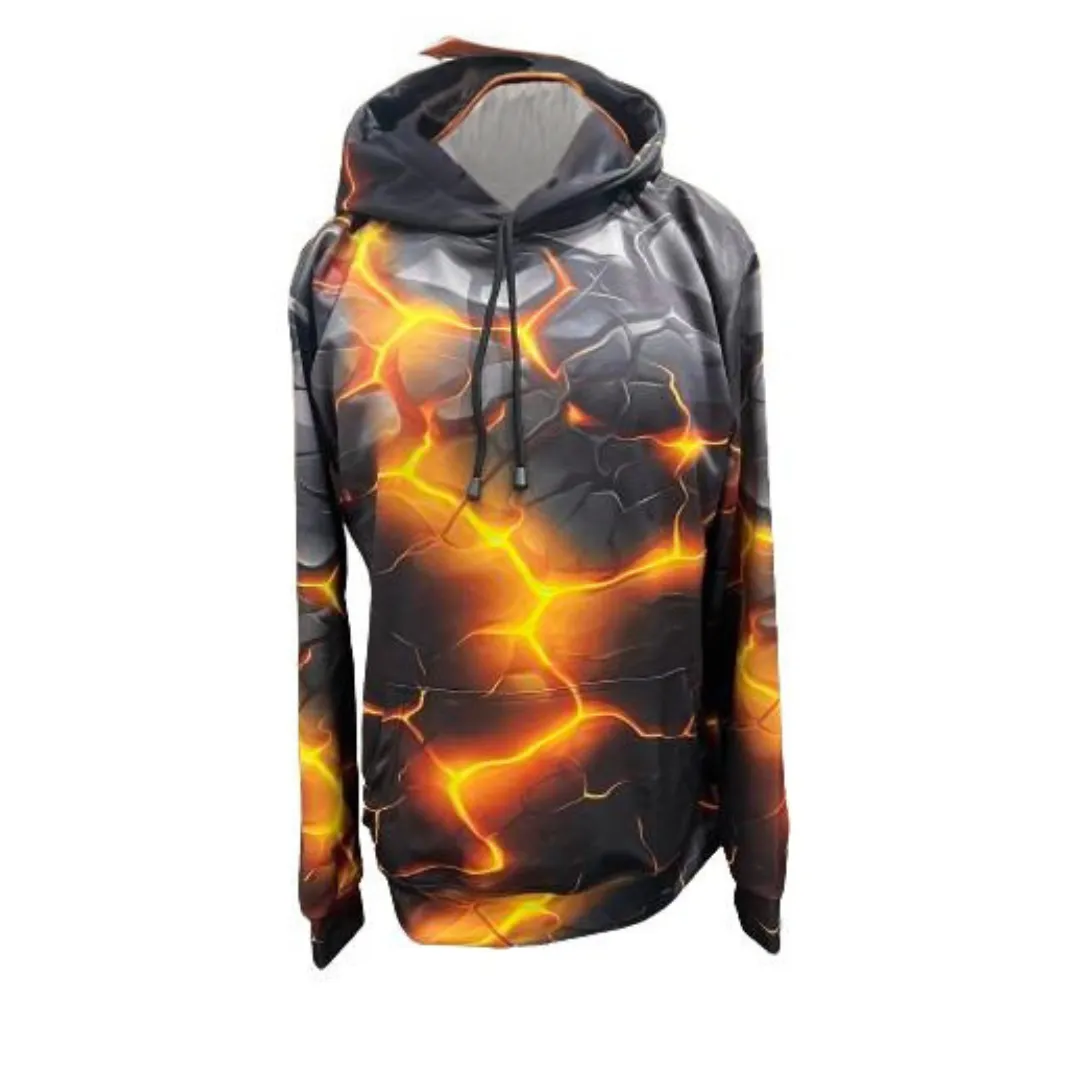 Everyday Essential product concert wearability Devon Sport Unisex 3D Black Thunder Graphic Pull-Over Hoodie