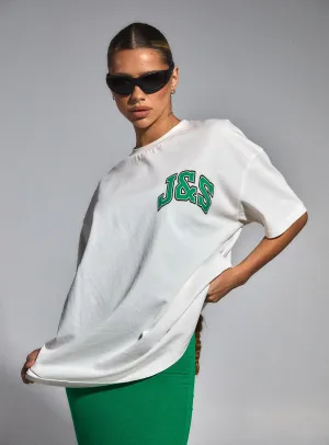 JGR & STN Major League Oversized Tee White / Green Sustainable Recommended