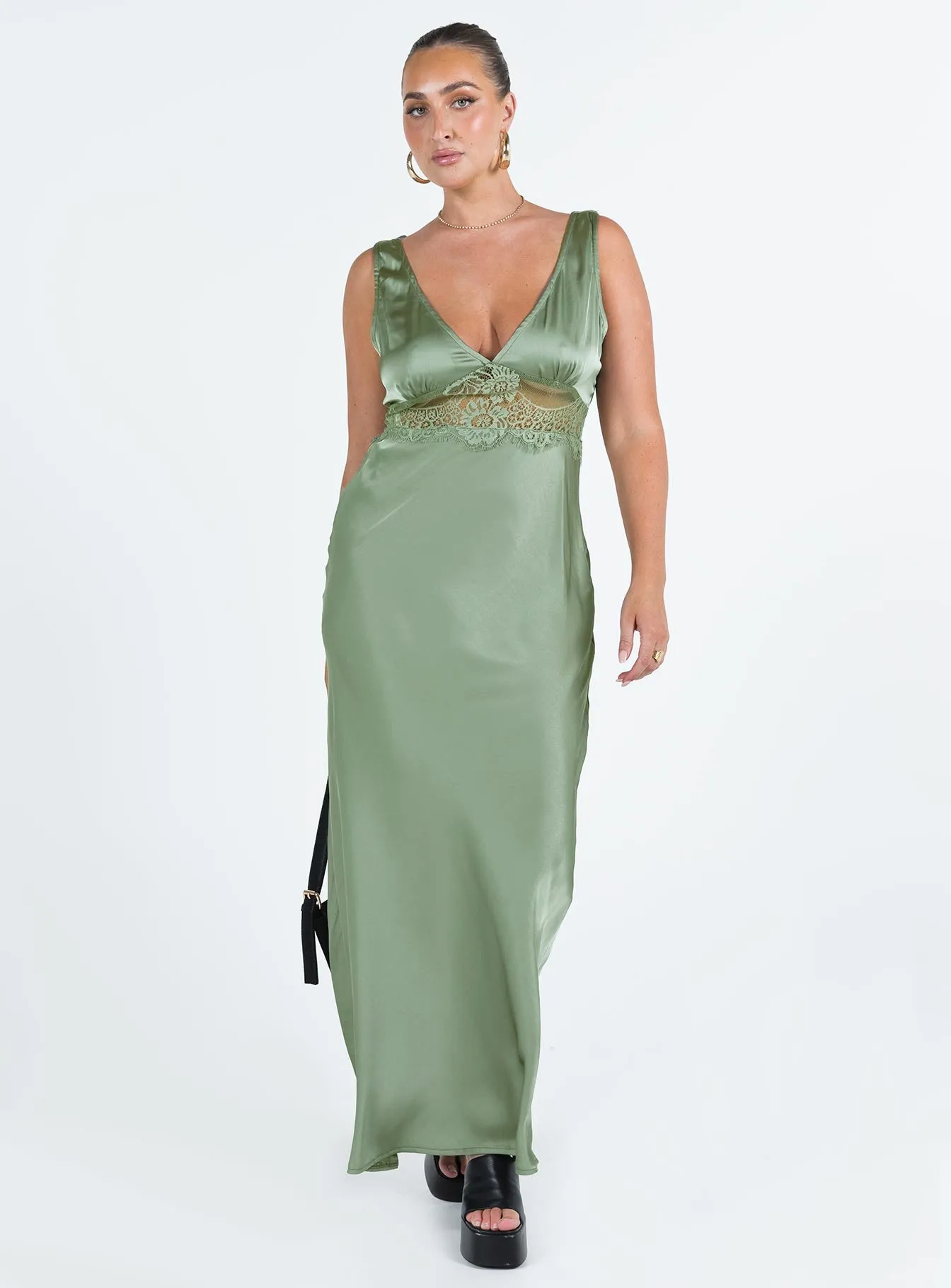 Madon Maxi Dress Sage Light Volume Easy Flow