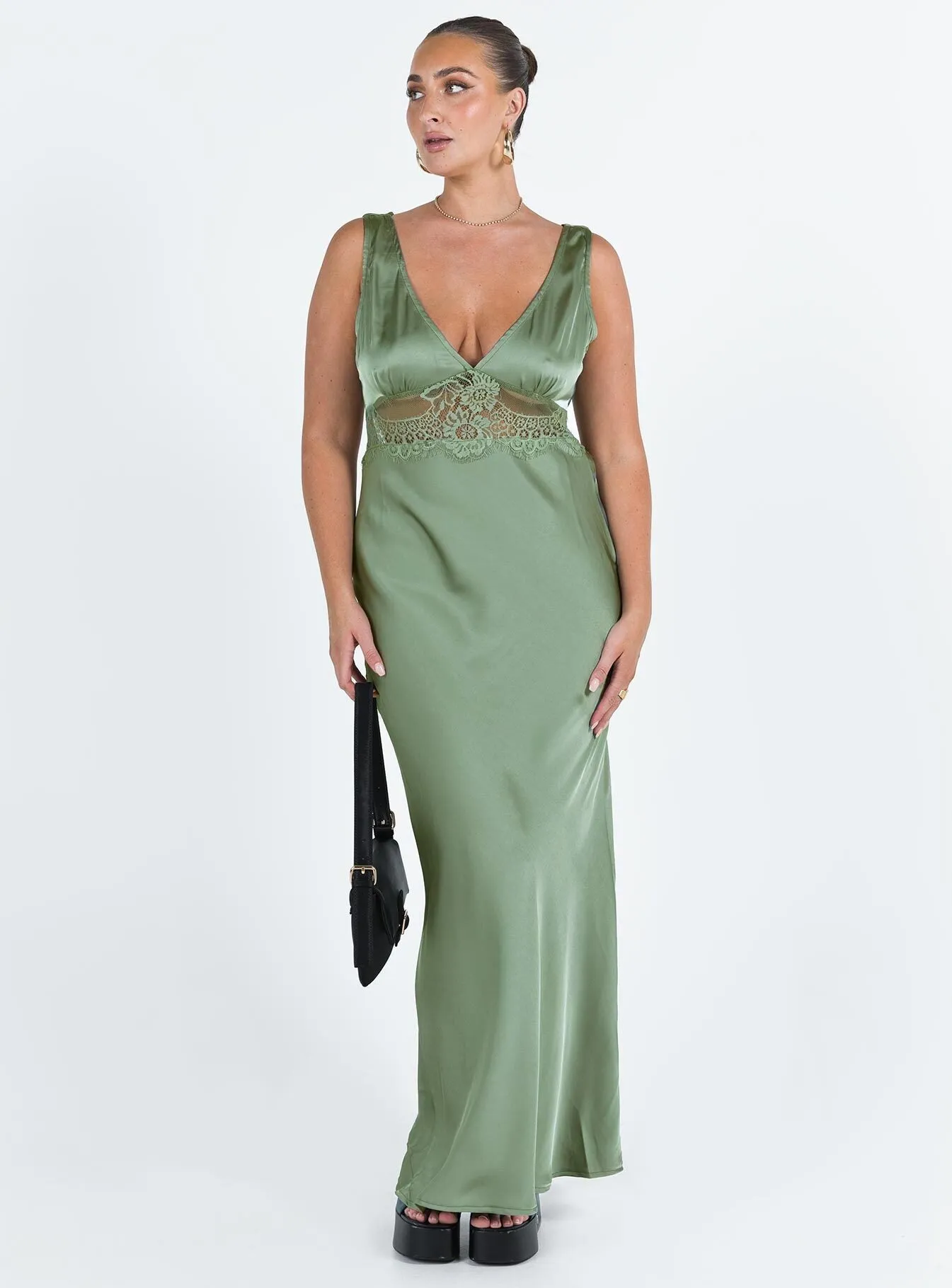 Cozy Design Premium Fabric Madon Maxi Dress Sage