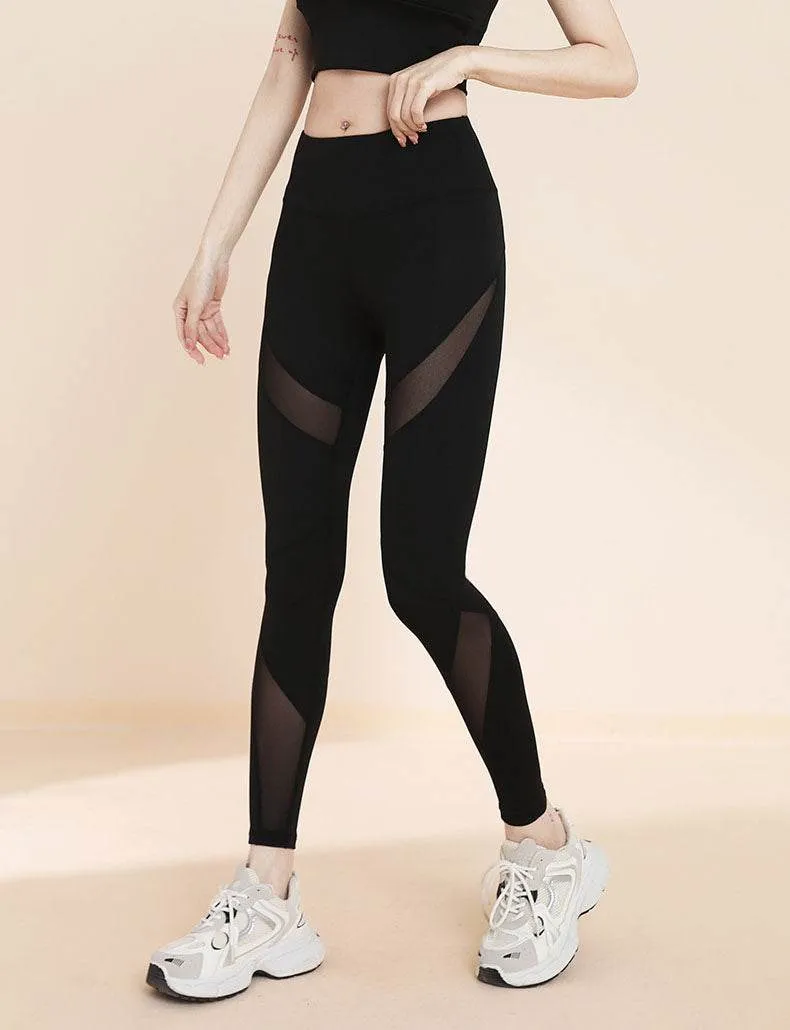 High Waisted Mesh Tummy Control Yoga Leggings Diamond Soul