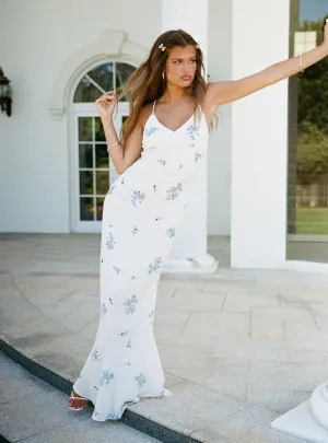 Flawless Waistband Sing Along Maxi Dress White / Blue