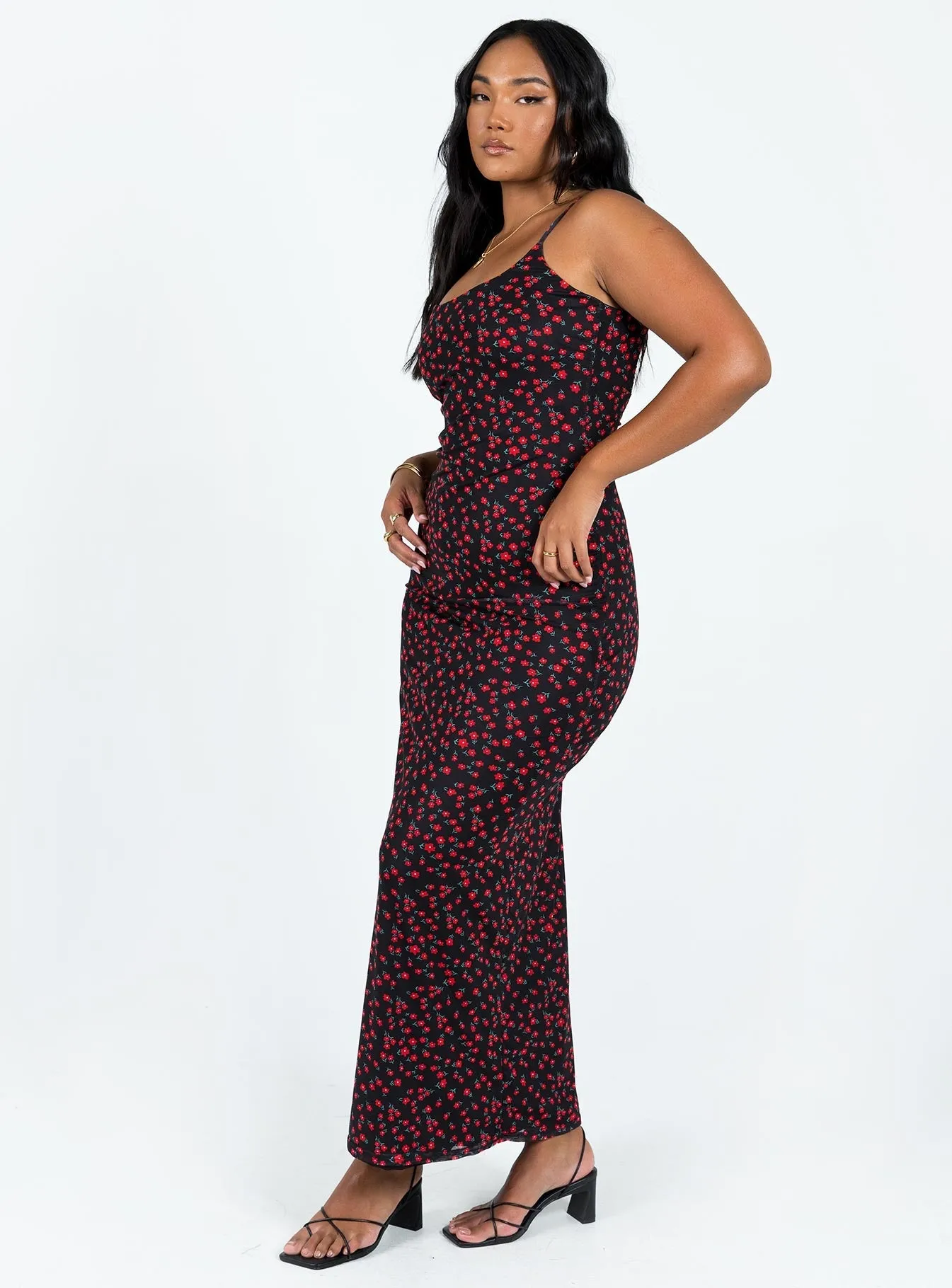 Seamless Finish Knox Maxi Dress Black / Red Floral
