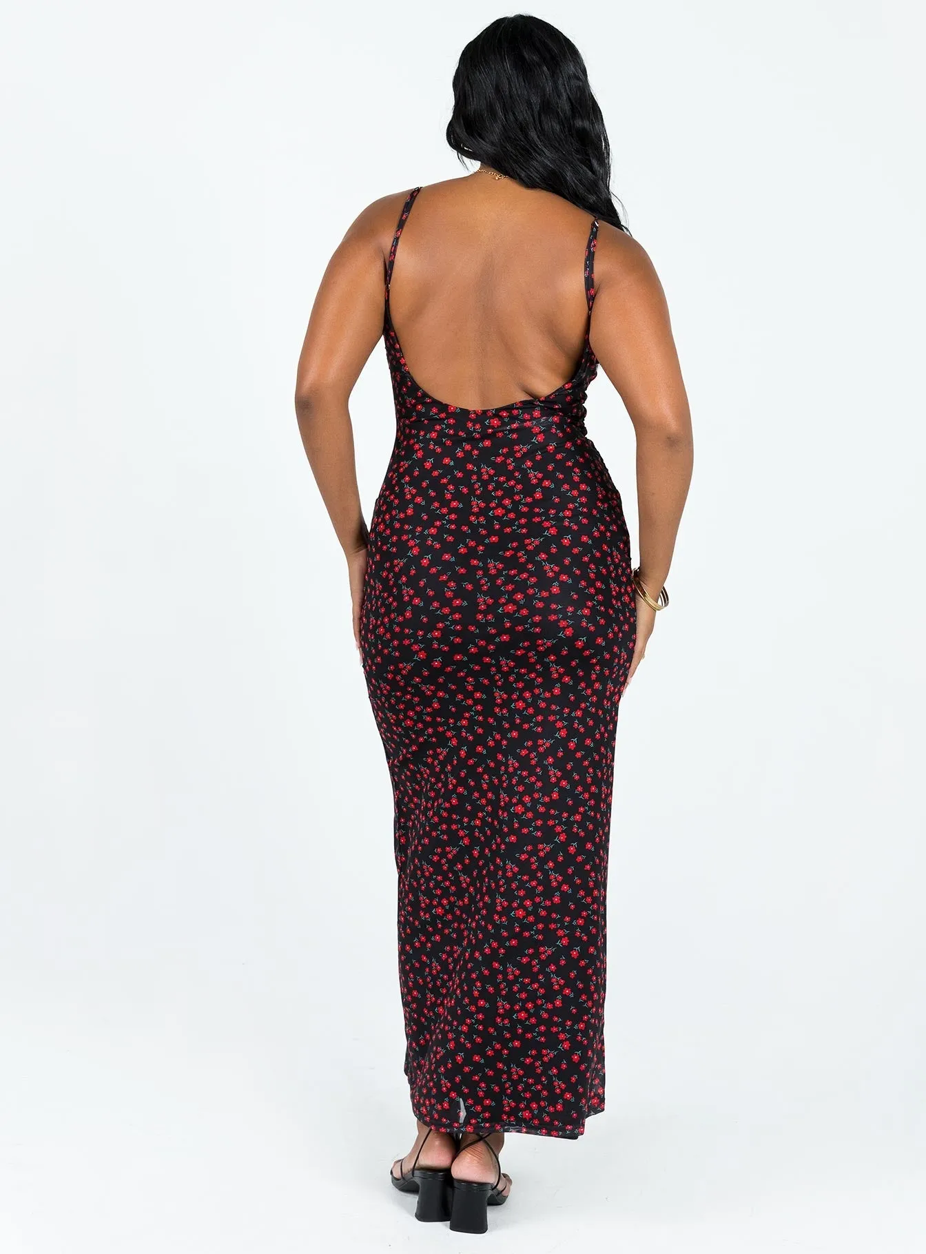 Polished Form Knox Maxi Dress Black / Red Floral