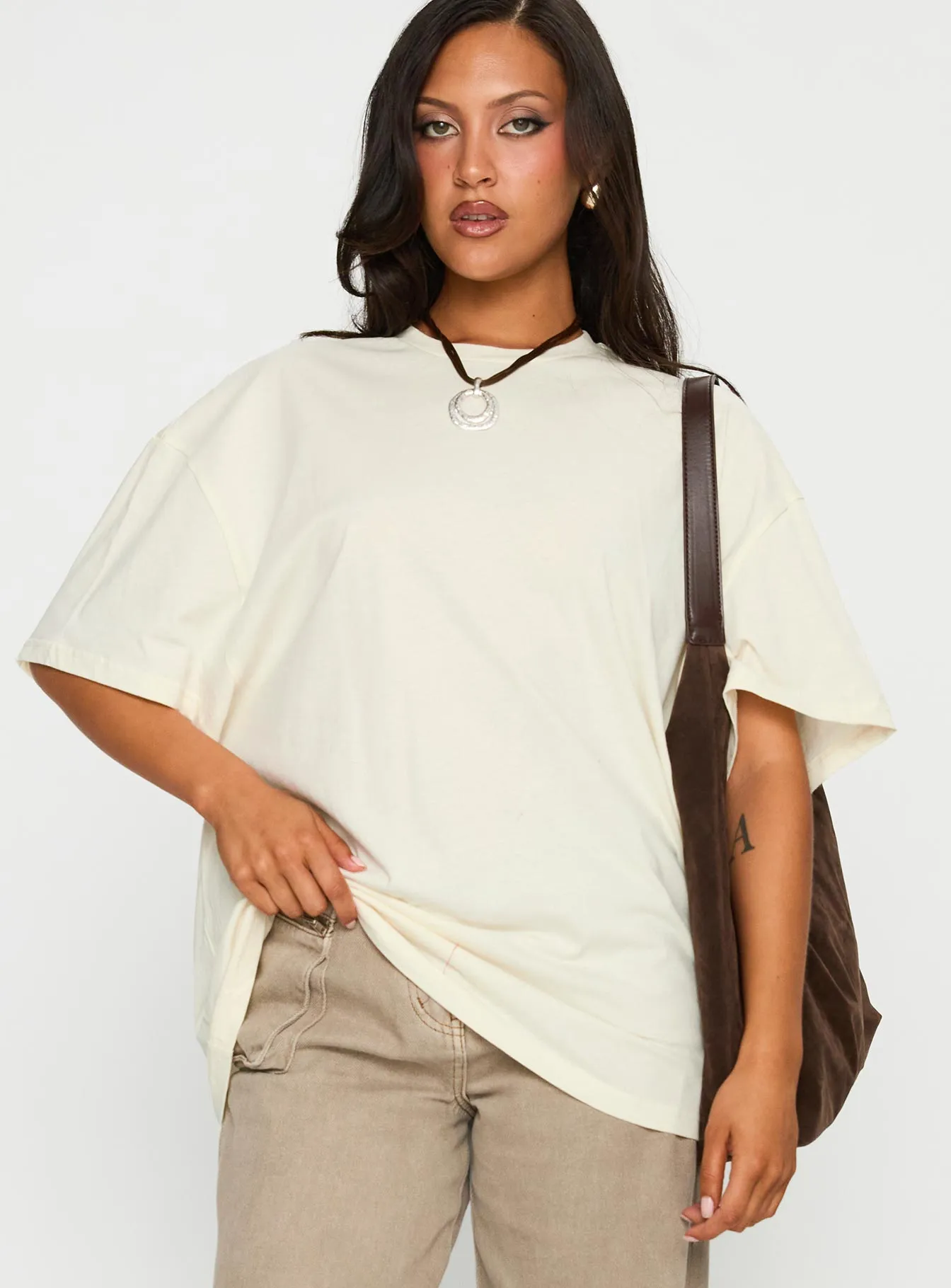 What's In My Bag Graphic Tee Cream / Multi High Density Knit Timeless Style