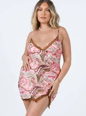 Bonita Mini Dress Pink Multi Sheer Layer Morning Glow
