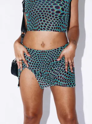 Bold Move Mini Skirt Blue Multi Pleated Construction Timeless Wear