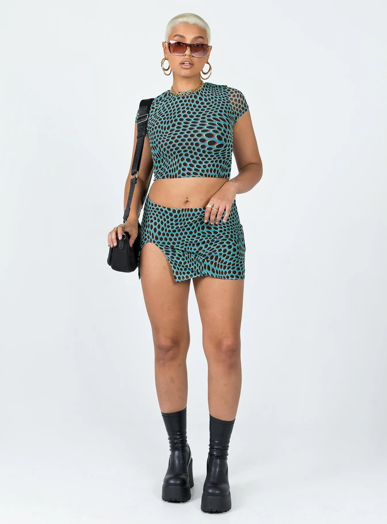 Luxury Trim Bold Move Mini Skirt Blue Multi