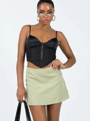 Kai Check Mini Skirt Green Twist Front Design Timeless Touch