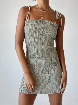 Versatile Wearable Sherry Mini Dress Sage