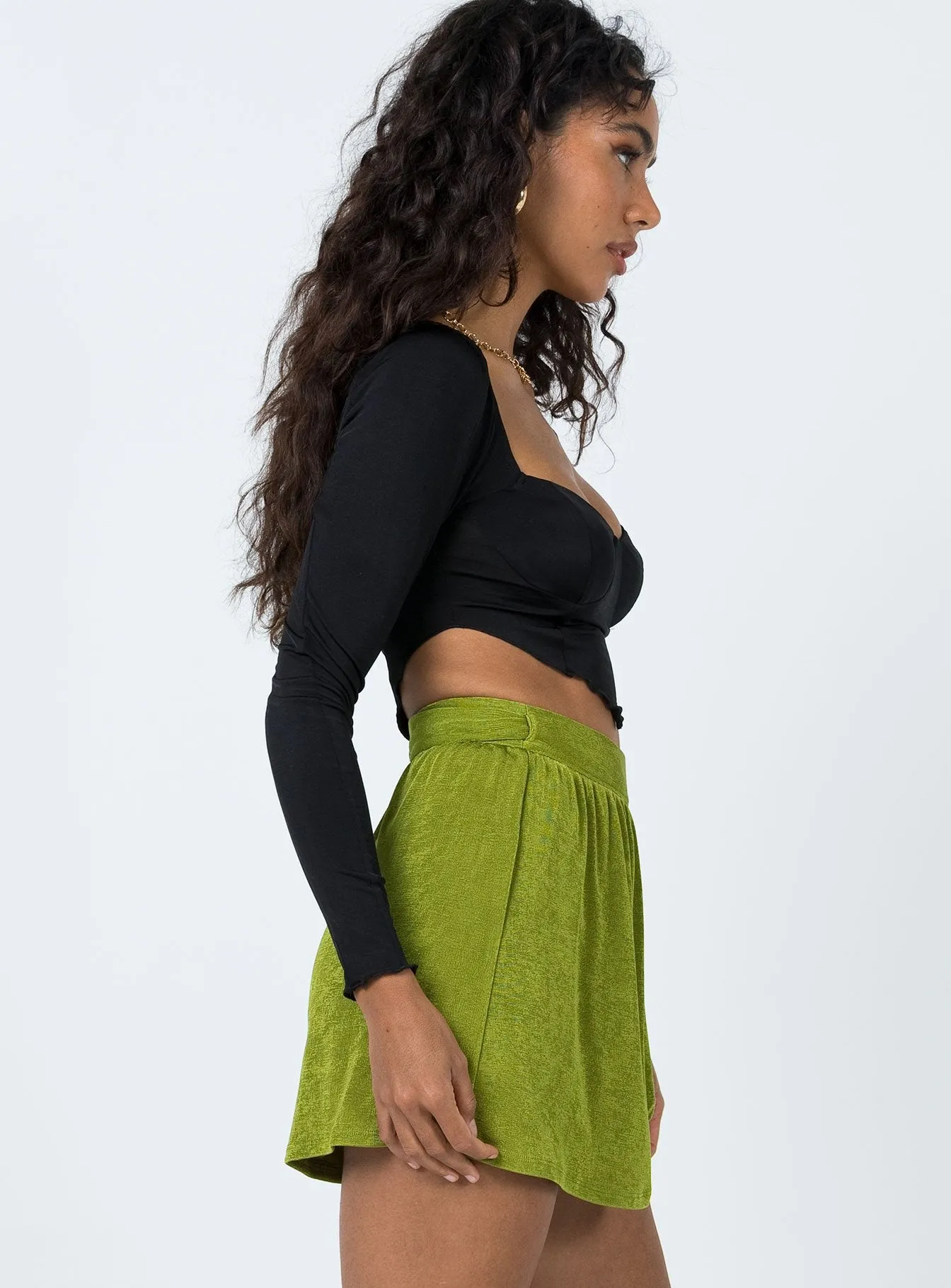 Handmade Quality Eithan Mini Skirt Green