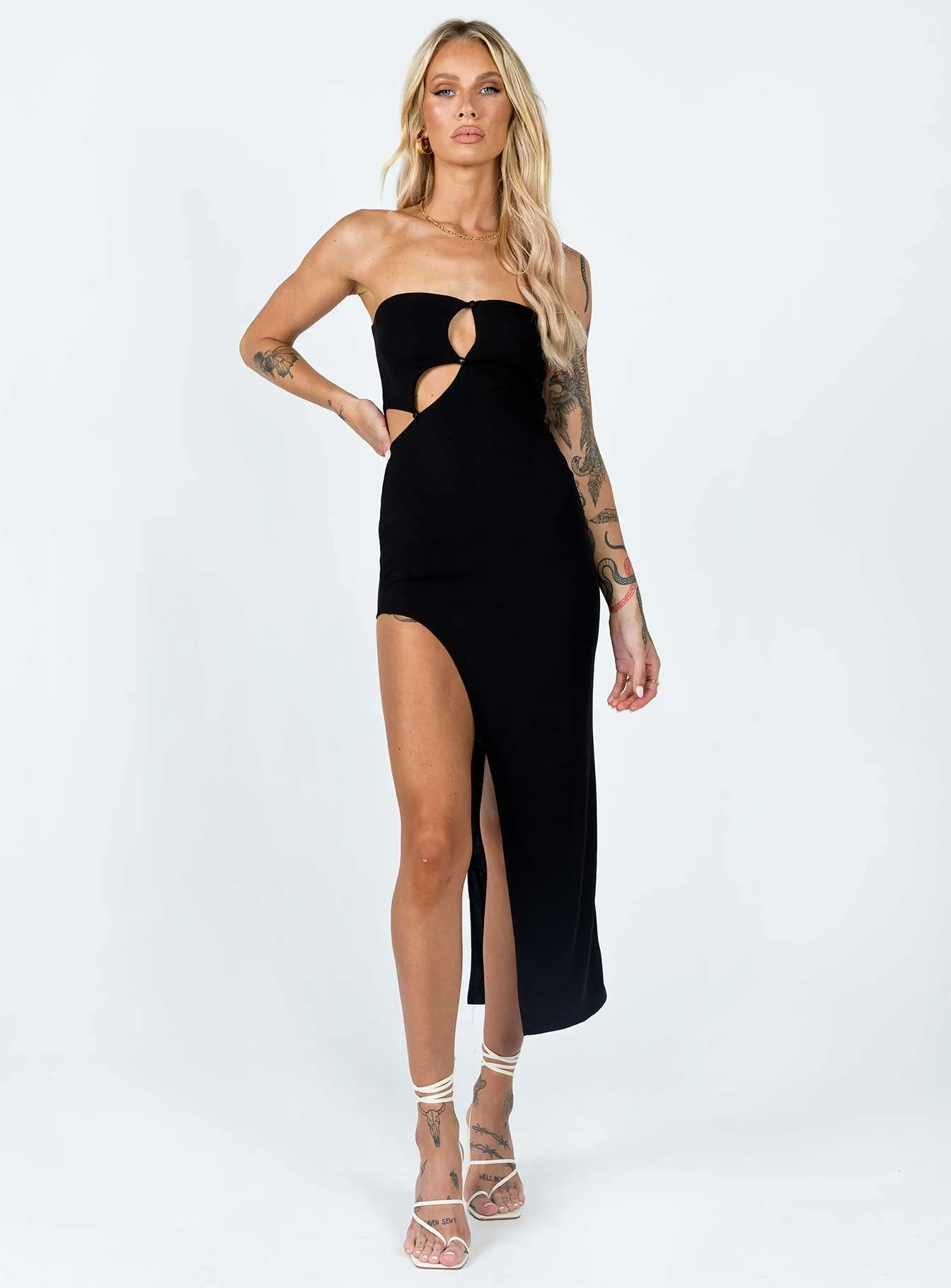 Jaxon Midi Dress Black Elegant Silhouette